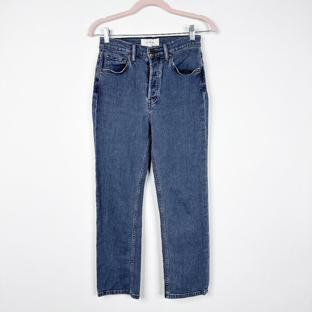 The Great The Straight A Cropped Jeans High Rise Button Fly Indigo 25 #A1228 - Picture 2 of 10